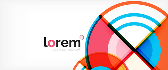 Obraz premium Circle abstract background, bright colorful round geometric shapes