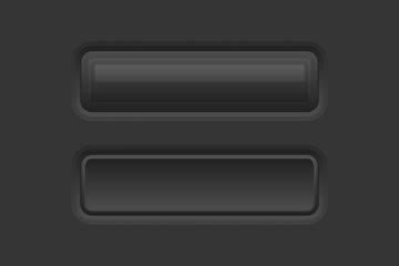 White web interface buttons. Rectangle 3d icons