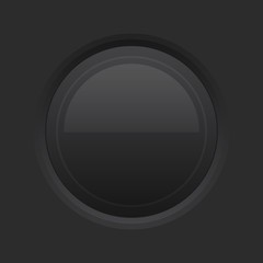 Black interface button. Round 3d icon