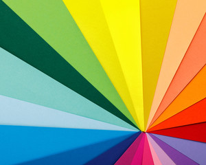 Rainbow color palette. Sheets of colored paper