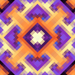 Geometric abstract symmetric pattern in pixel art style.