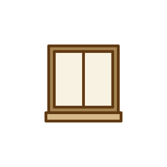 Double hung window filled outline icon, line vector sign, linear colorful pictogram isolated on white. Window glass frame symbol, logo illustration. Pixel perfect vector graphics