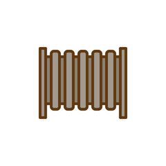 Home heating system filled outline icon, line vector sign, linear colorful pictogram isolated on white. Heating radiator symbol, logo illustration. Pixel perfect vector graphics