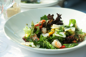 Healthy and light seafood salad