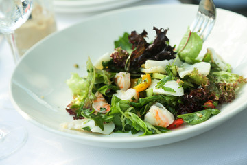 Healthy and light seafood salad