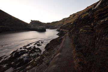 Boscastle Harbour Cornwall at twilight