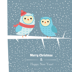 Christmas and new year greeting card
