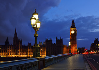 Fototapeta na wymiar Houses of Parliament and Big Ben at night, London, United Kingdom