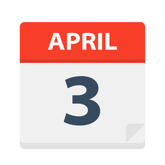 April 3 - Calendar Icon