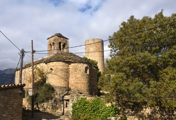 Sant Bartomeu church of La Baronia Sant Oïsme, la Noguera , Lleida province, Catalonia, Spain