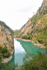 Fototapeta na wymiar canyon of Congost de Mont-Rebei, Serra Montsec, La Noguera, Lleida province, Catalonia, Spain
