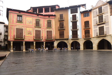 Main square of the town of Graus, Huesca, Aragón, Spain.