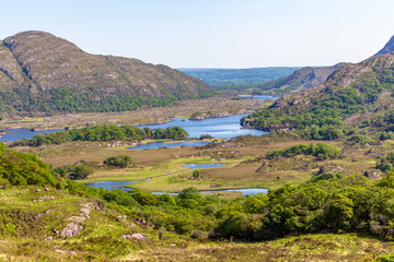 Spectacular viewpoint of the lakes of Kerry, of the Kilarney National Park
