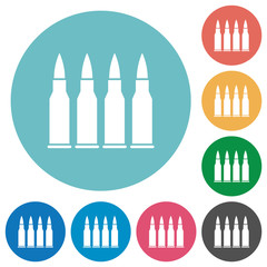 Four bullets flat round icons