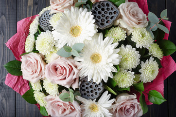 A bouquet of flowers.