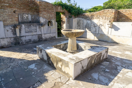 Ostia antica in Rome, Italy. Ninfeo degli Eroti