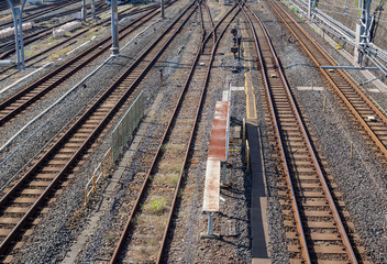 Fototapeta na wymiar Empty Railroad view from the top