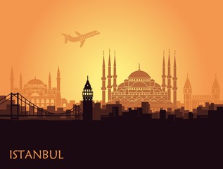 Fototapeta premium Traditional tourist symbols of Turkey in the form of heart
