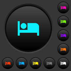 Hotel dark push buttons with color icons