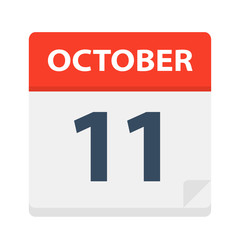 Obraz premium October 11 - Calendar Icon
