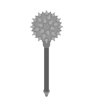 Mace weapon Morgenstern isolated. Old medieval weapon for warriors.