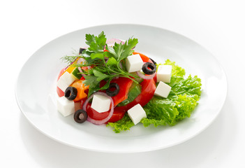 Salad food on white background