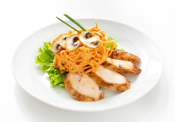 Salad food on white background