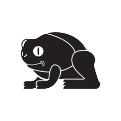 Cut of meat Frog. Anuran silhouette scheme lines of different parts meat. How to cut flesh amphibian. Poster Butchers diagram for meat stores. Barbecue and steaks, delicacy dishes.