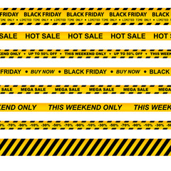 vector set of seamless caution tapes for black friday - 234247130