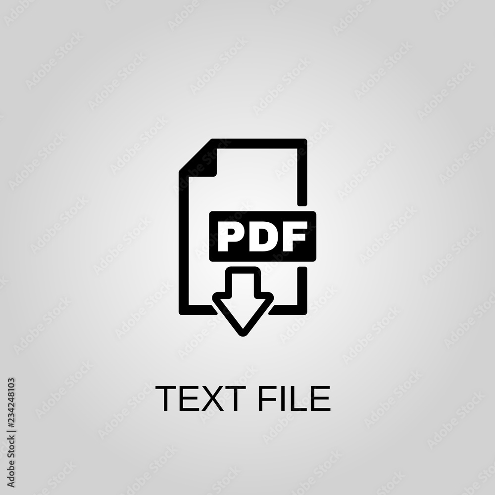 Fototapete text file icon. pdf file symbol. flat design. stock - vector illustration.