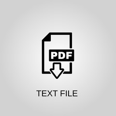 Text file icon. Pdf file symbol. Flat design. Stock - Vector illustration.