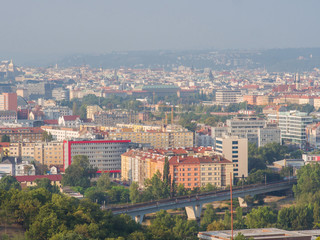 Obraz premium Panorama of the city of Prague on a summer morning. Czech.