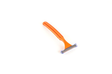 Disposable shaving razor isolated on white background.