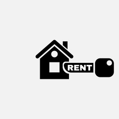 House for rent icon. House for rent symbol. Flat design. Stock - Vector illustration.