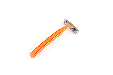 Disposable shaving razor isolated on white background.