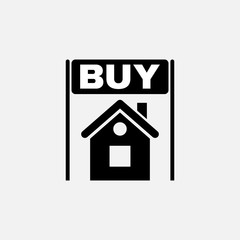 Home buy icon. House for buy symbol. Flat design. Stock - Vector illustration.