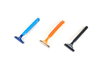 set of new razor blade, isolated on white background