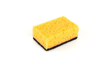 sponge for washing dishes, isolated on white background.