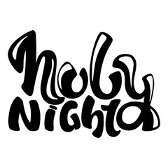Inscription - Holy Night. Lettering design. Handwritten typography. Vector