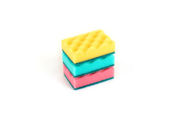 Group of kitchen sponges isolated on the white background.