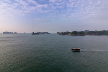 Monkey island sea scenario Lan Ha bay, landmark destination, Cat Ba islands, Vietnam.