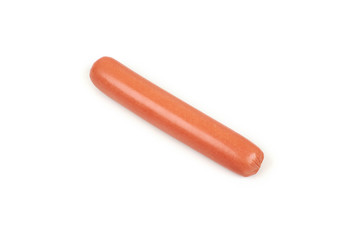 Fresh boiled sausages, isolated on white background