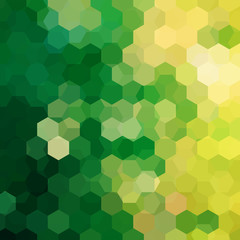 Fototapeta na wymiar Background of yellow, green geometric shapes. Green mosaic pattern. Vector EPS 10. Vector illustration