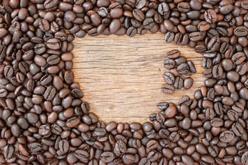 Coffee on grunge wooden background