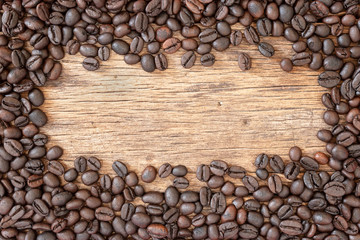 Coffee on grunge wooden background