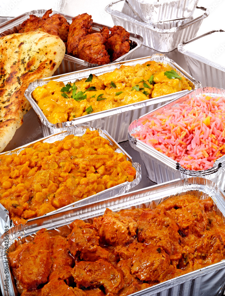 Canvas Prints indian food takeaway selection