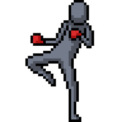 Obraz premium vector pixel art martial artist
