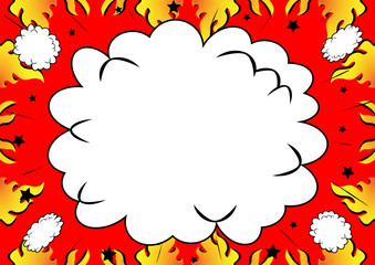 吹出し　炎　背景