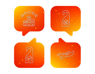 Hotel, airplane and do not disturb icons.