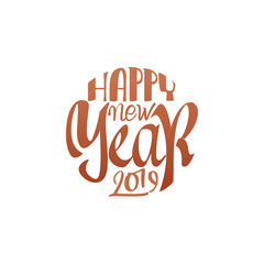 Congratulations Happy New Year and Merry Christmas, calligraphy for cards, posters and covers